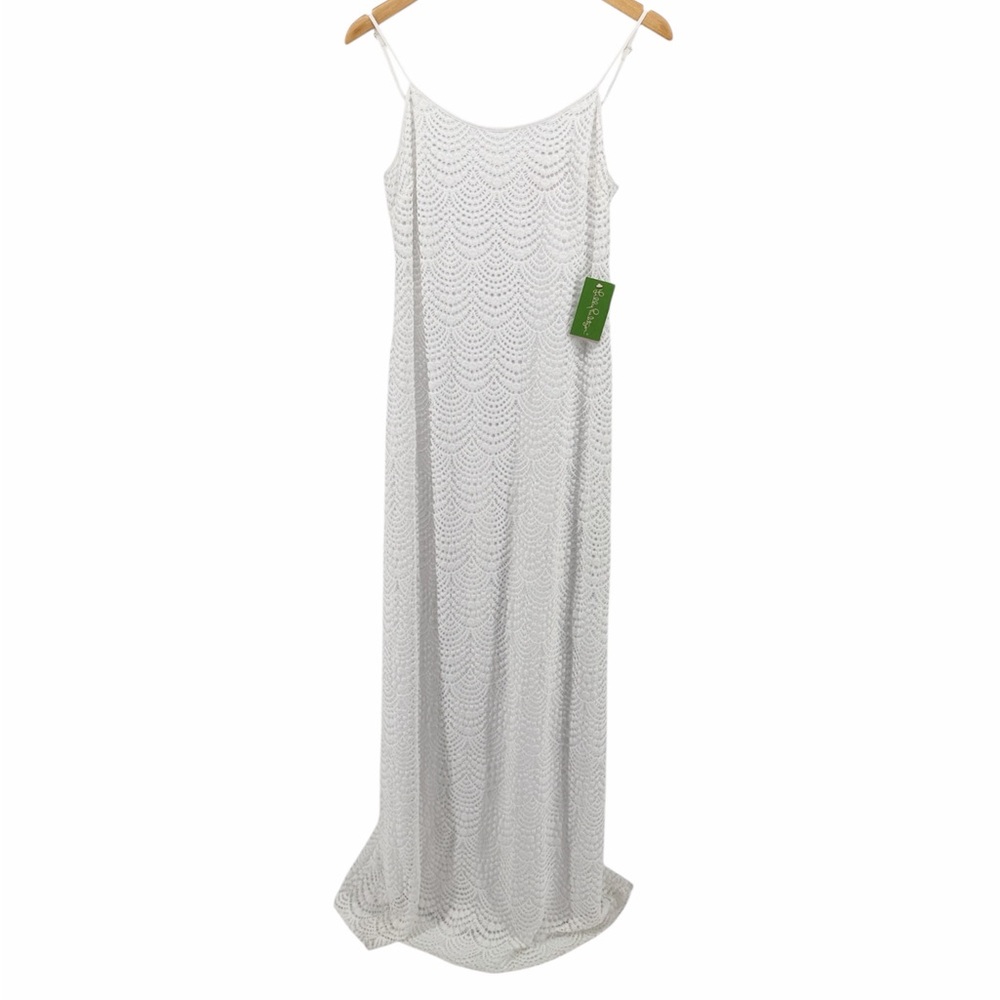 NWT Lilly Pulitzer Avalon Maxi Dress Beach Bungalow Scalloped Shell Lace Med - Picture 5 of 14